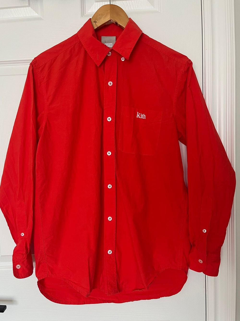Kith Ora Poplin Button-Down Shirt in Cinnabar Red